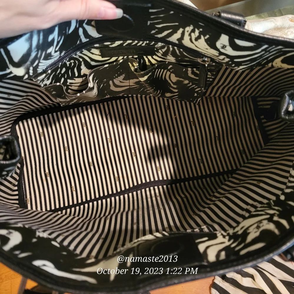 L.A.M.B. by Gwen Stefani Black White Tote Bag Luxury Designer #607 - Picture 9 of 15